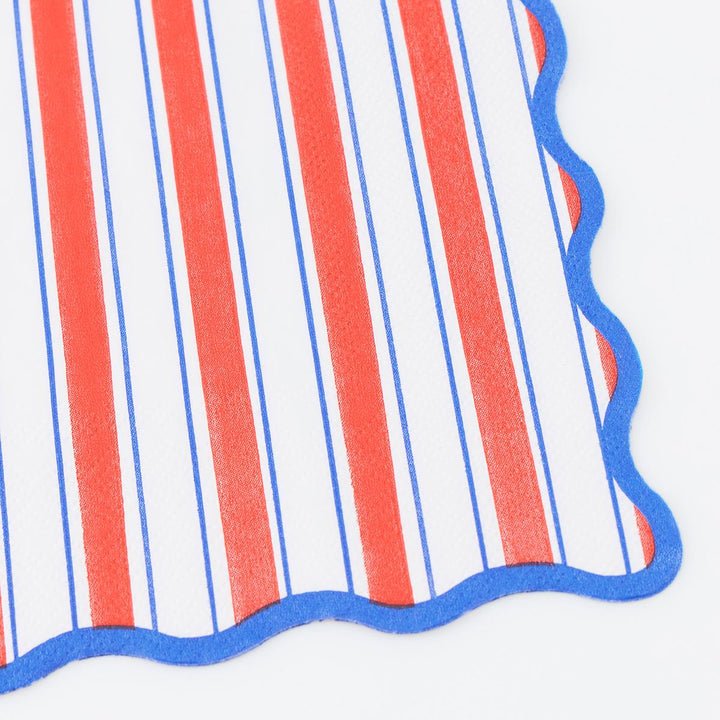 Nautical Striped Large Napkins x 16 | Party Tableware UK Tableware Nautical Striped Large Napkins x 16