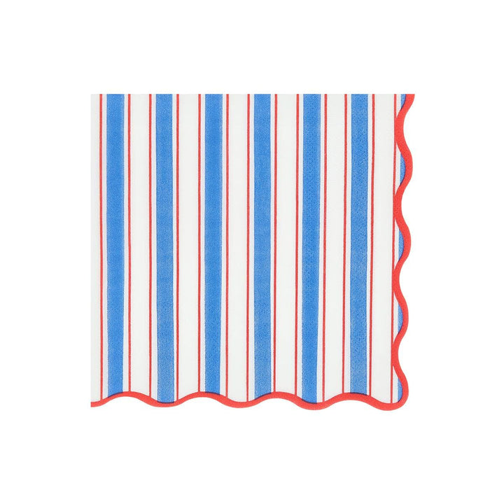 Nautical Striped Large Napkins x 16 | Party Tableware UK Tableware Nautical Striped Large Napkins x 16