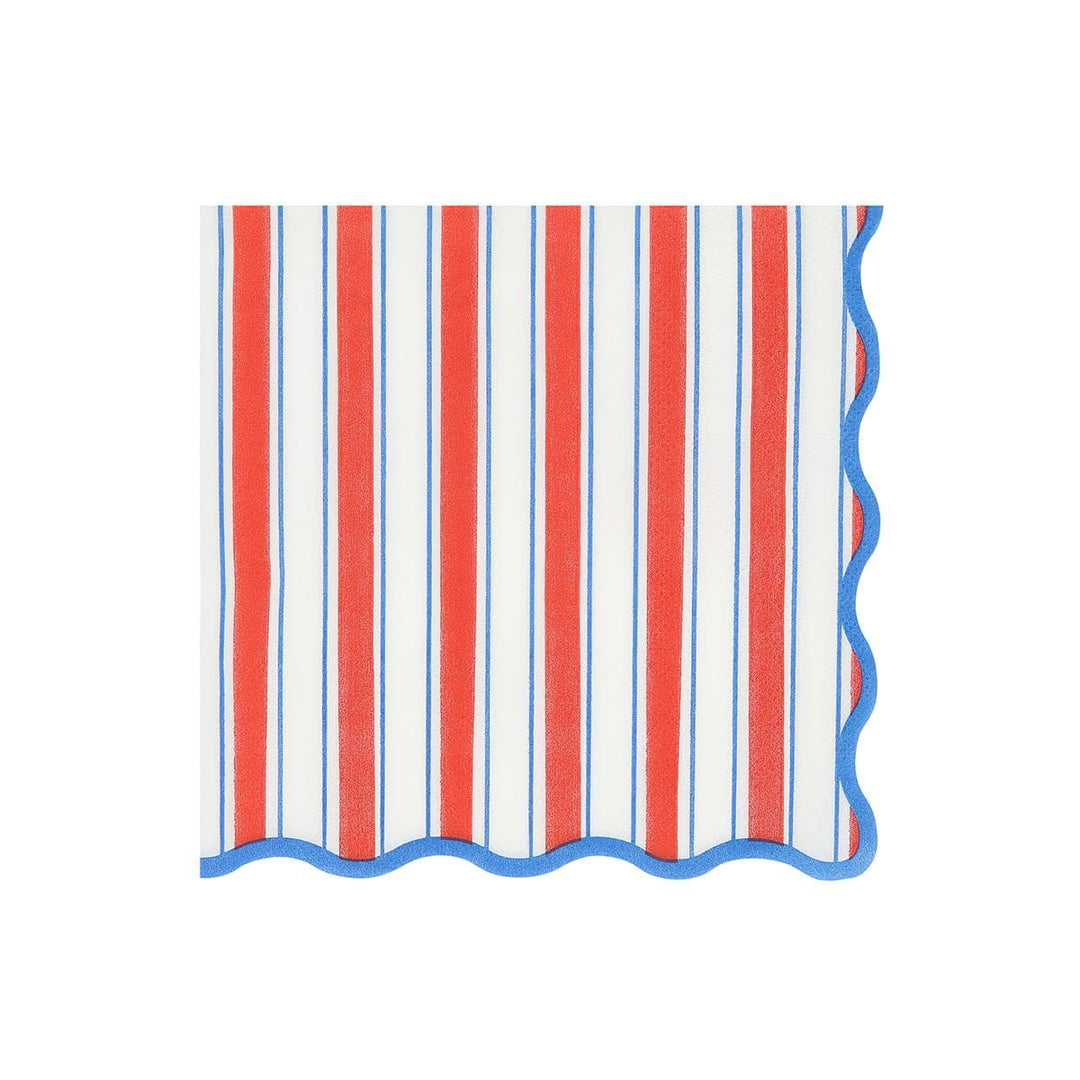 Nautical Striped Large Napkins x 16 | Party Tableware UK Tableware Nautical Striped Large Napkins x 16