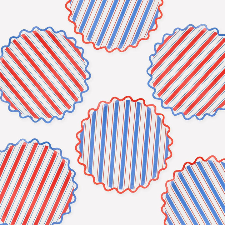Nautical Striped Side Plates x 8 | Party Tableware UK Tableware Nautical Striped Side Plates x 8