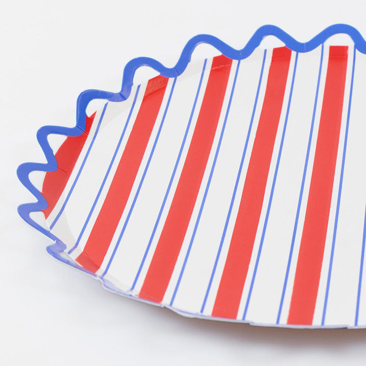 Nautical Striped Side Plates x 8 | Party Tableware UK Tableware Nautical Striped Side Plates x 8