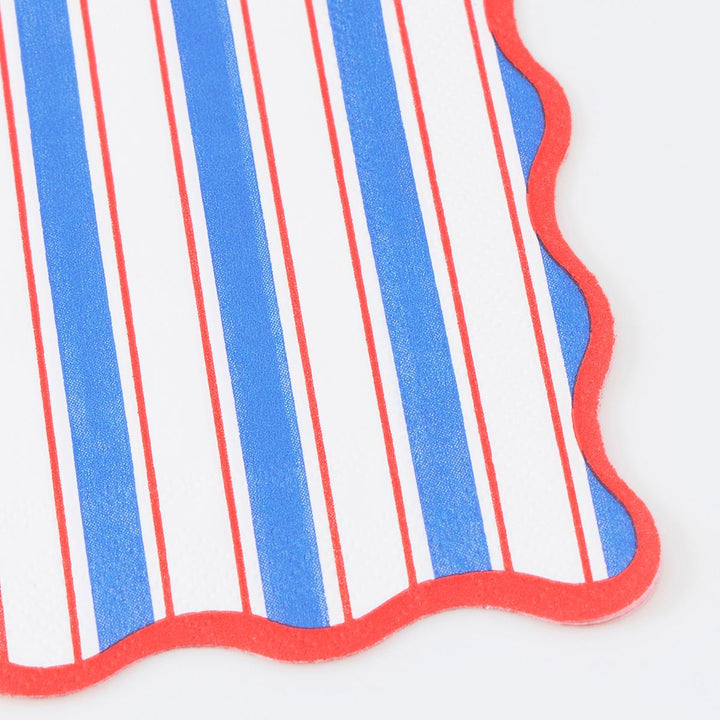 Nautical Striped Small Napkins x 16 | Party Tableware UK Tableware Nautical Striped Small Napkins x 16