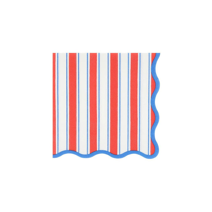 Nautical Striped Small Napkins x 16 | Party Tableware UK Tableware Nautical Striped Small Napkins x 16
