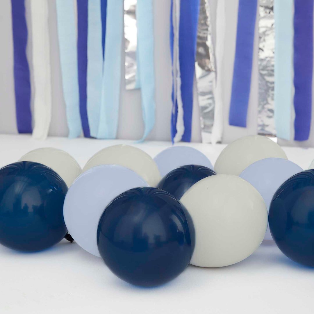 Balloons Navy, Blue and Grey Balloon Mosaic Balloon Pack
