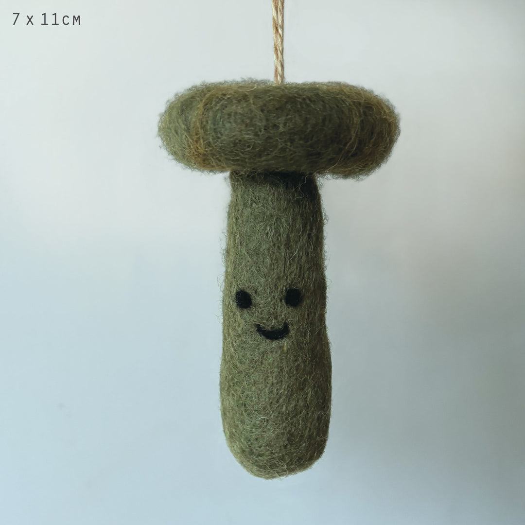 Needle Felted Broccoli Hanging Decoration by East of India Hanging Decoration East of India Needle Felted Vegetable Hanging Decoration - Broccoli