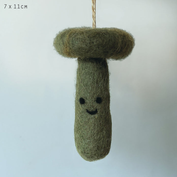 Needle Felted Broccoli Hanging Decoration by East of India Hanging Decoration East of India Needle Felted Vegetable Hanging Decoration - Broccoli