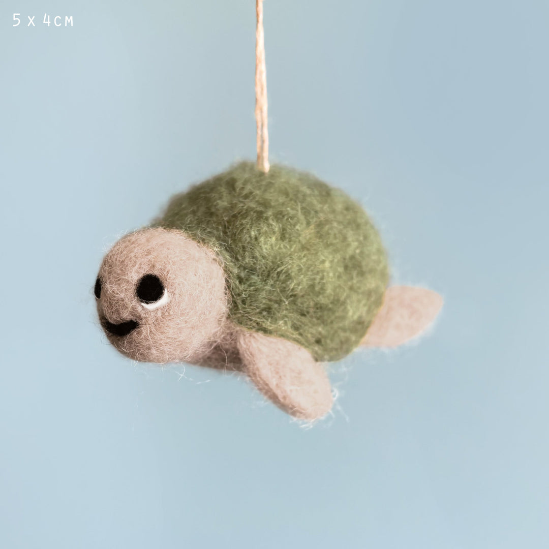Needle Felted Turtle Hanging Decoration by East of India Hanging Decoration East of India Needle Felted Hanging Decoration - Turtle