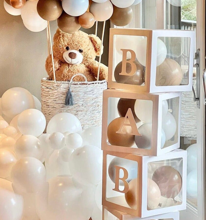 Neutrals Baby Shower Blocks Balloons Neutrals Baby Shower Blocks