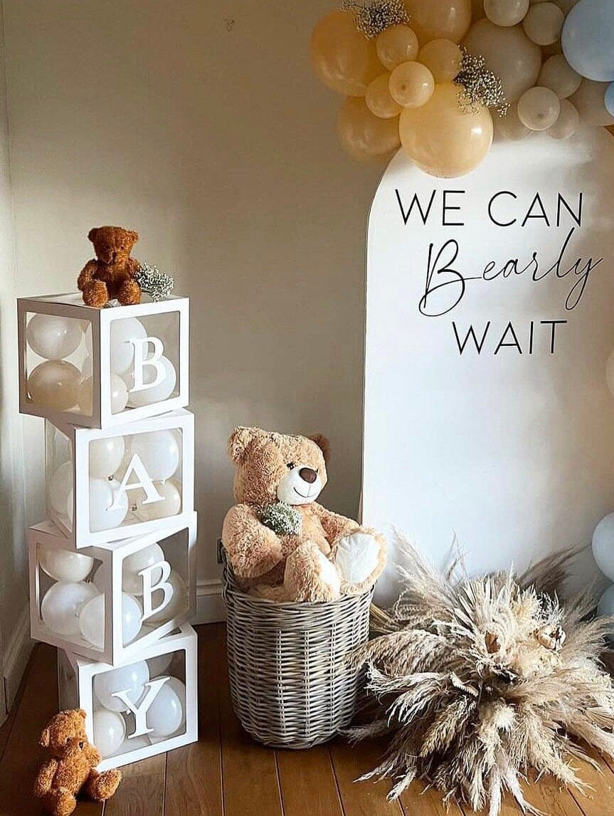 Neutrals Baby Shower Blocks Balloons Neutrals Baby Shower Blocks