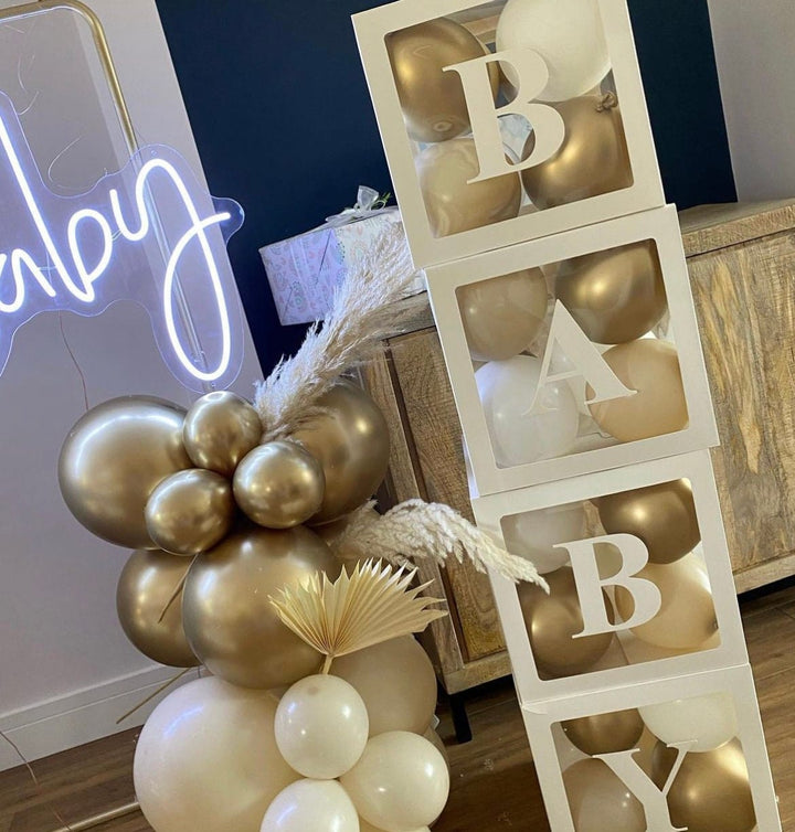 Neutrals Baby Shower Blocks Balloons Neutrals Baby Shower Blocks