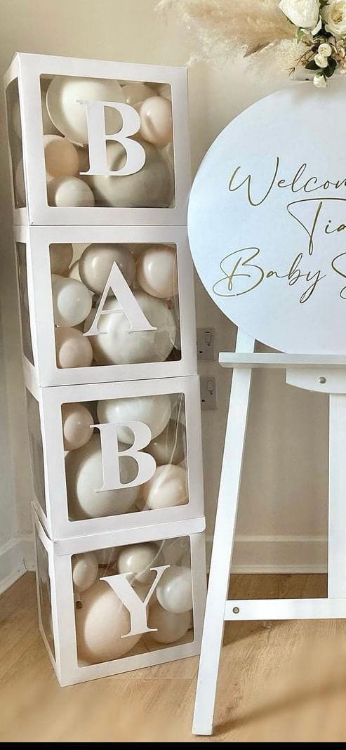 Neutrals Baby Shower Blocks Balloons Neutrals Baby Shower Blocks