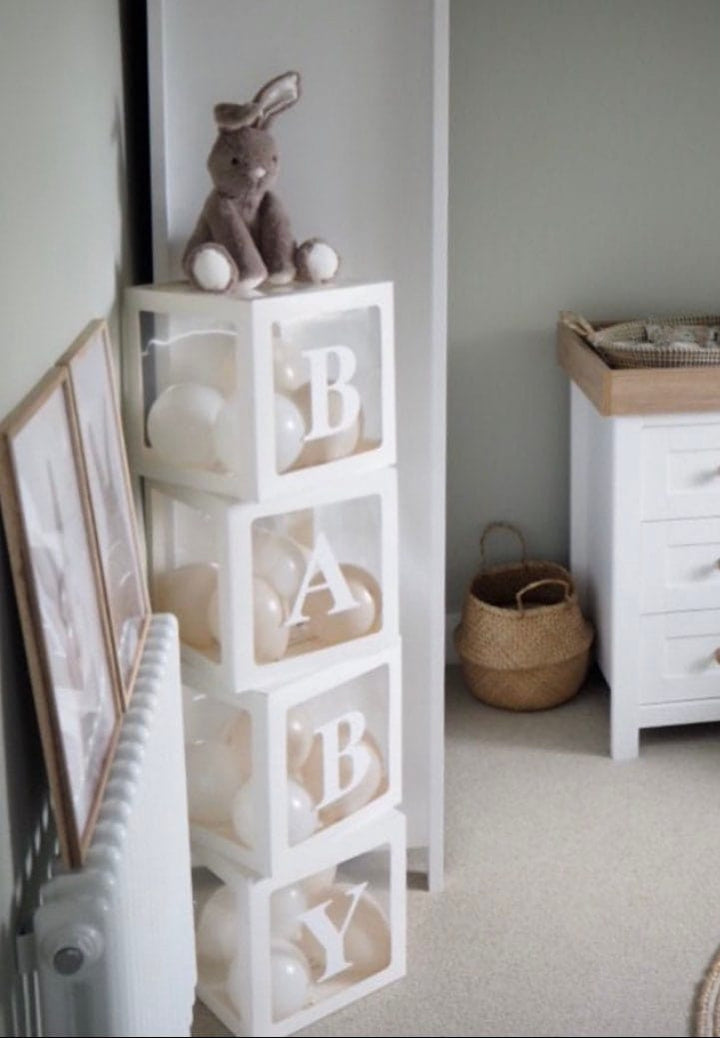 Neutrals Baby Shower Blocks Balloons Neutrals Baby Shower Blocks