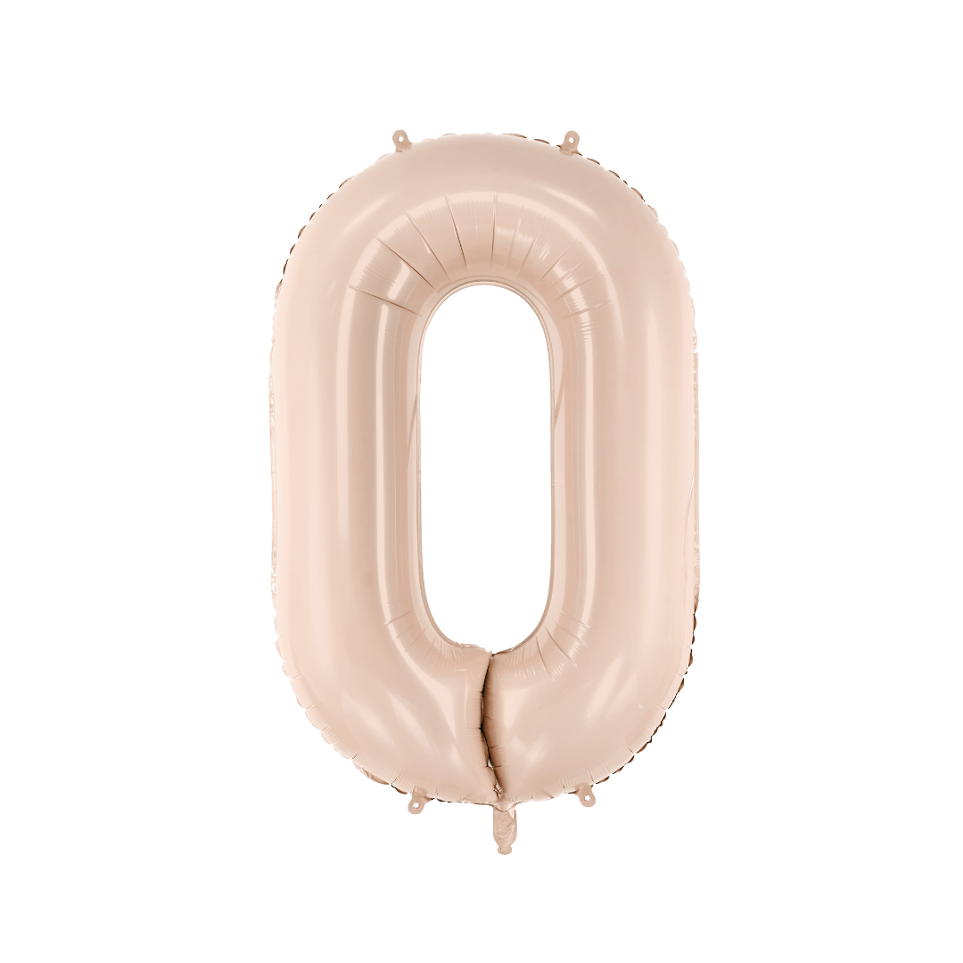 Number 0 Foil Balloon - Beige 28 inch Foil Balloon Number 0 Foil Balloon - Beige 28 inch