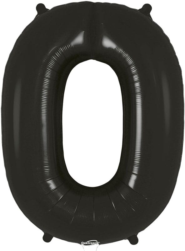 Number 0 Foil Balloon - Black 34 Inch for Birthdays Foil Balloon Number 0 Foil Balloon - Black 34 inch