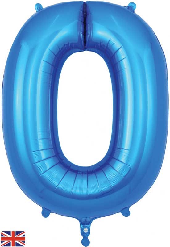 Number 0 Foil Balloon - Blue 34 Inch for Birthdays Foil Balloon Number 0 Foil Balloon - Blue 34 inch