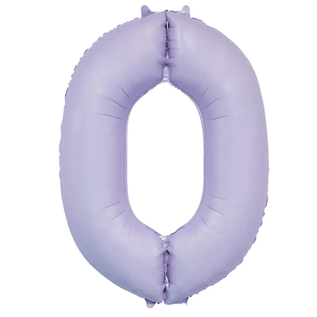 Number 0 Foil Balloon - Lilac 34 inch - Number Birthday Balloons Foil Balloon Number 0 Foil Balloon - Lilac 34 inch