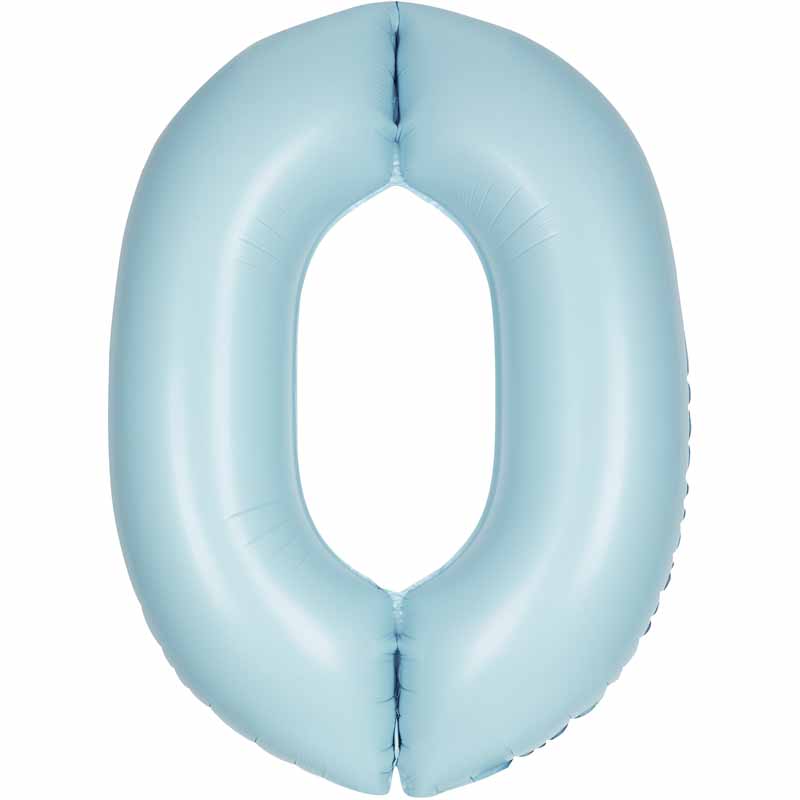 Number 0 Foil Balloon - Powder Blue 34 Inch for Birthdays Foil Balloon Number 0 Foil Balloon - Powder Blue 34 inch