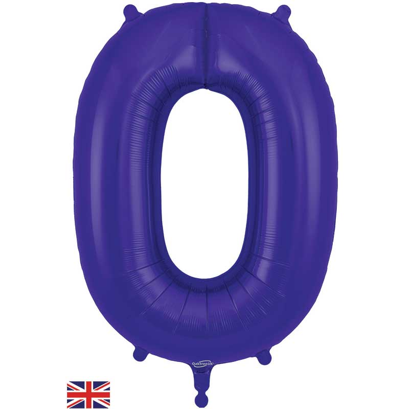 Number 0 Foil Balloon - Purple 34 Inch for Birthdays Foil Balloon Number 0 Foil Balloon - Purple 34 inch