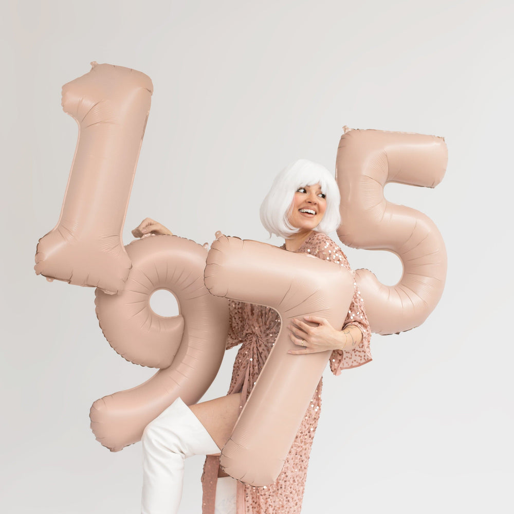 Number 1 Foil Balloon - Beige 28inch Foil Balloon Number 1 Foil Balloon - Beige 28inch