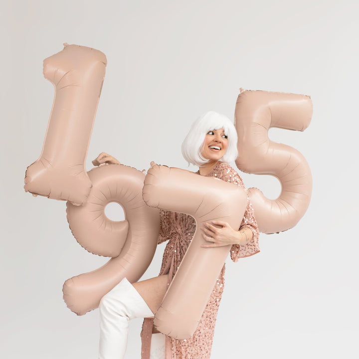 Number 1 Foil Balloon - Beige 28inch Foil Balloon Number 1 Foil Balloon - Beige 28inch