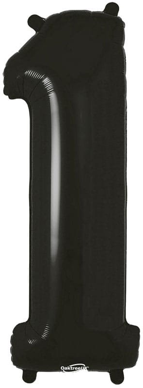 Number 1 Foil Balloon - Black 34 Inch for Birthdays Foil Balloon Number 1 Foil Balloon - Black 34 inch