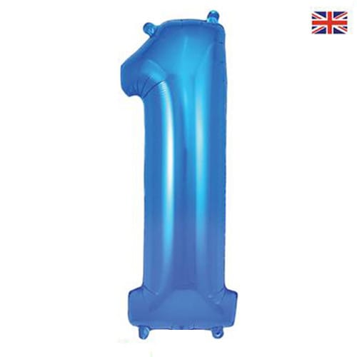 Number 1 Foil Balloon - Blue 34 Inch for Birthdays Foil Balloon Number 1 Foil Balloon - Blue 34 inch