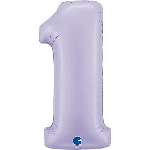 Number 1 Foil Balloon - Lilac 40 Inch for Birthdays Foil Balloon Number 1 Foil Balloon - Lilac 40 inch