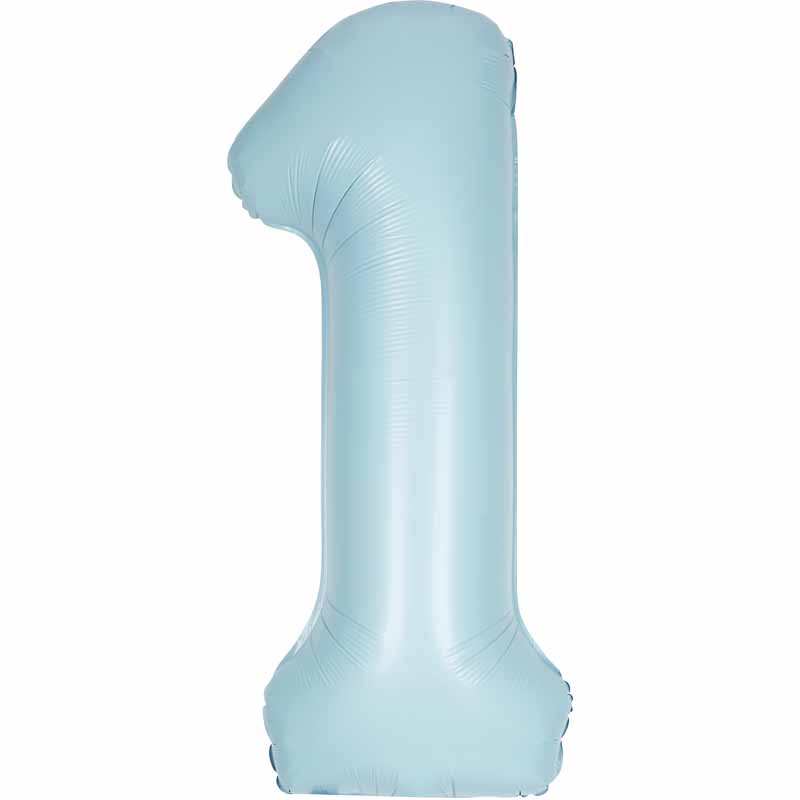 Number 1 Foil Balloon - Powder Blue 34 Inch for Birthdays Foil Balloon Number 1 Foil Balloon - Powder Blue 34 inch