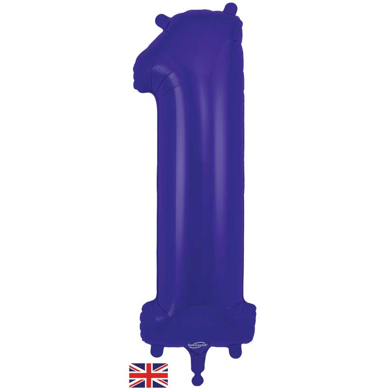 Number 1 Foil Balloon - Purple 34 Inch for Birthdays Foil Balloon Number 1 Foil Balloon - Purple 34 inch