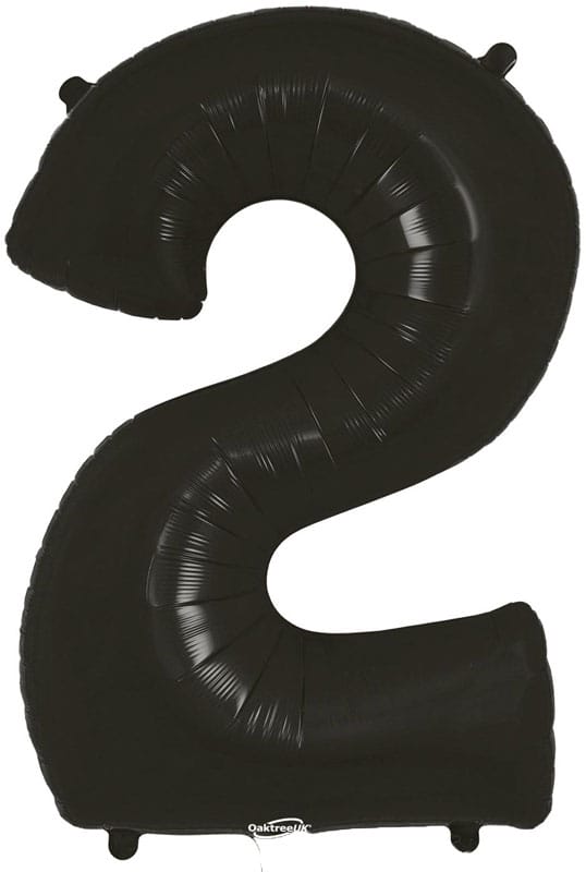Number 2 Foil Balloon - Black 34 Inch for Birthdays Foil Balloon Number 2 Foil Balloon - Black 34 inch