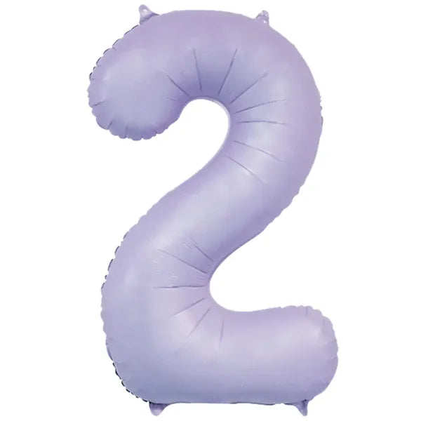 Number 2 Foil Balloon - Lilac 34 inch - Number Birthday Balloons Foil Balloon Number 2 Foil Balloon - Lilac 34 inch