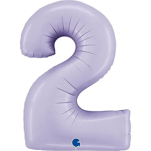 Number 2 Foil Balloon - Lilac 40 Inch for Birthdays Foil Balloon Number 2 Foil Balloon - Lilac 40 inch