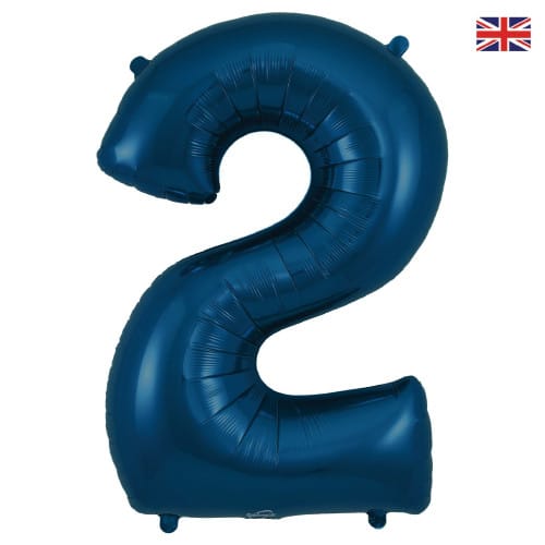 Number 2 Foil Balloon - Navy Blue 34 Inch for Birthdays Foil Balloon Number 2 Foil Balloon - Navy Blue 34 inch