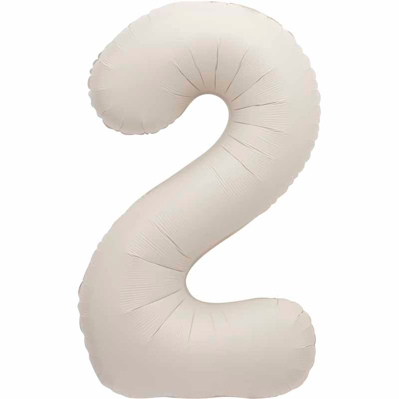 Number 2 Foil Balloon - Nude 34 Inch for Birthdays Foil Balloon Number 2 Foil Balloon - Nude 34 inch