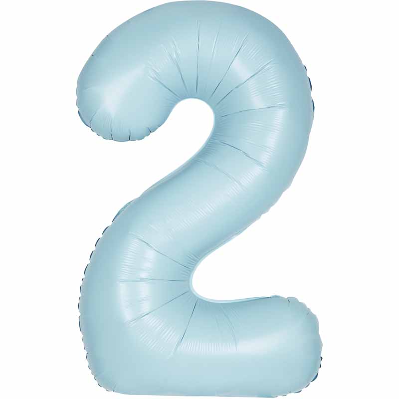 Number 2 Foil Balloon - Powder Blue 34 Inch for Birthdays Foil Balloon Number 2 Foil Balloon - Powder Blue 34 inch