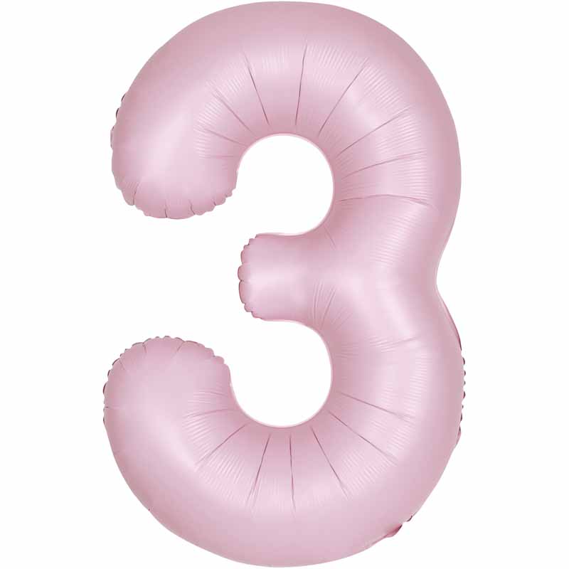 Number 3 Foil Balloon - Lovely Pink 34 Inch for Birthdays Foil Balloon Number 3 Foil Balloon - Lovely Pink 34 inch