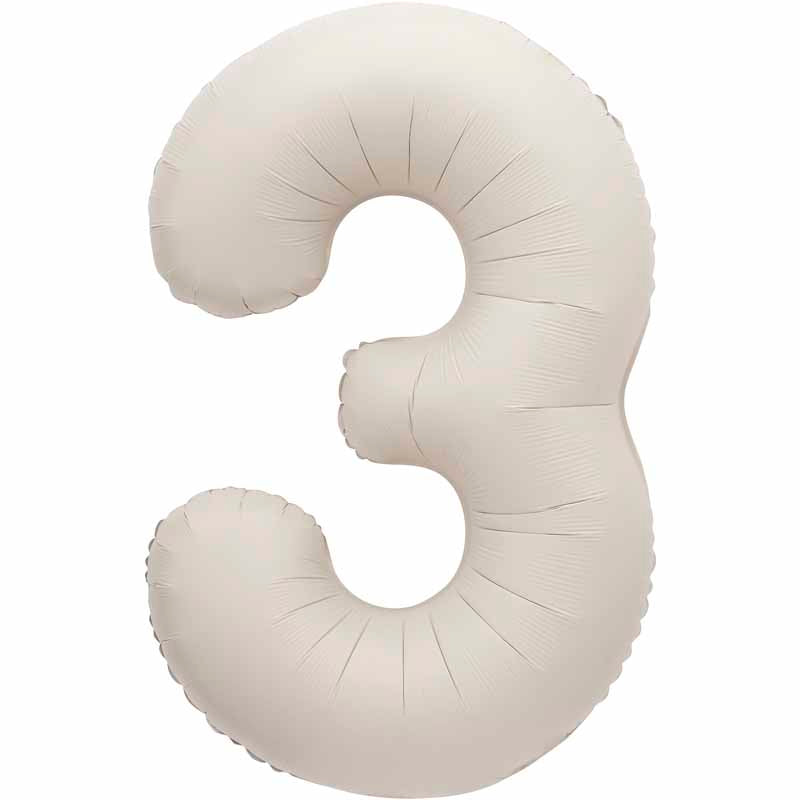 Number 3 Foil Balloon - Nude 34 Inch for Birthdays Foil Balloon Number 3 Foil Balloon - Nude 34 inch
