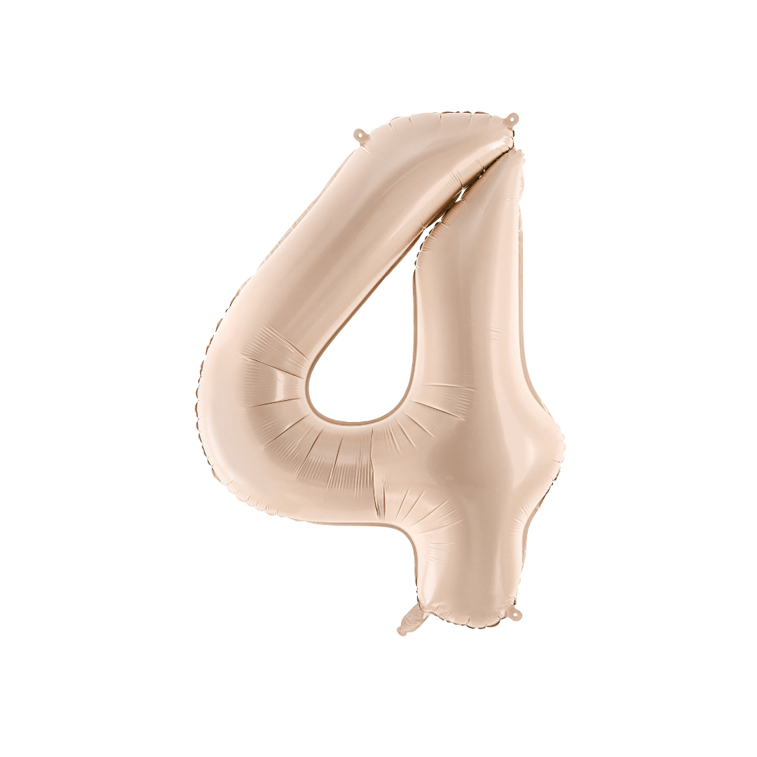 Number 4 Foil Balloon - Beige 28 inch Foil Balloon Number 4 Foil Balloon - Beige 28 inch
