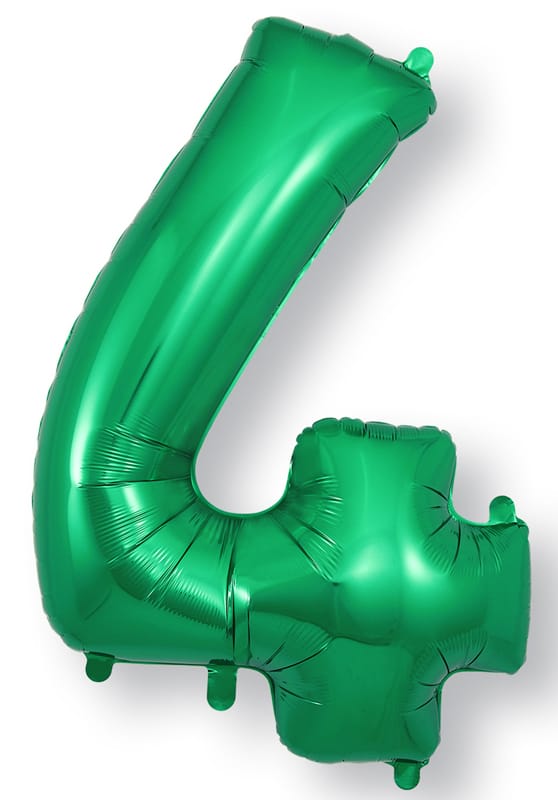 Number 4 Foil Balloon - Green 34 Inch for Birthdays Foil Balloon Number 4 Foil Balloon - Green 34 inch