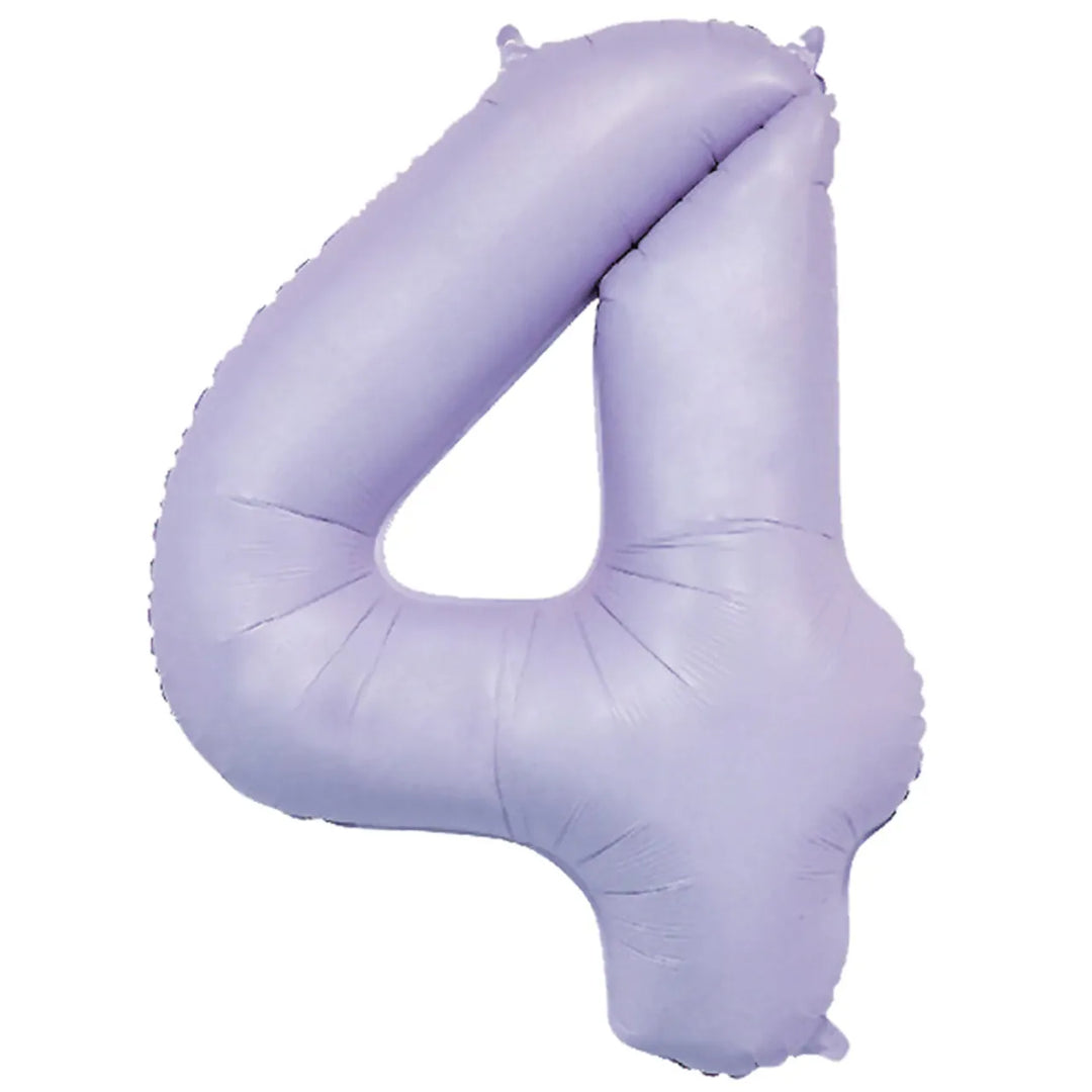Number 4 Foil Balloon - Lilac 34 inch - Number Birthday Balloons Foil Balloon Number 4 Foil Balloon - Lilac 34 inch