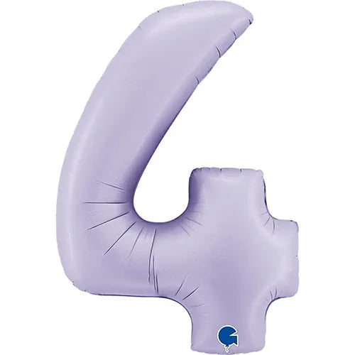 Number 4 Foil Balloon - Lilac 40 Inch for Birthdays Foil Balloon Number 4 Foil Balloon - Lilac 40 inch