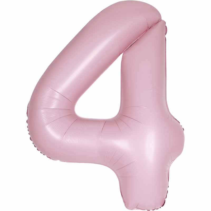 Number 4 Foil Balloon - Lovely Pink 34 Inch for Birthdays Foil Balloon Number 4 Foil Balloon - Lovely Pink 34 inch