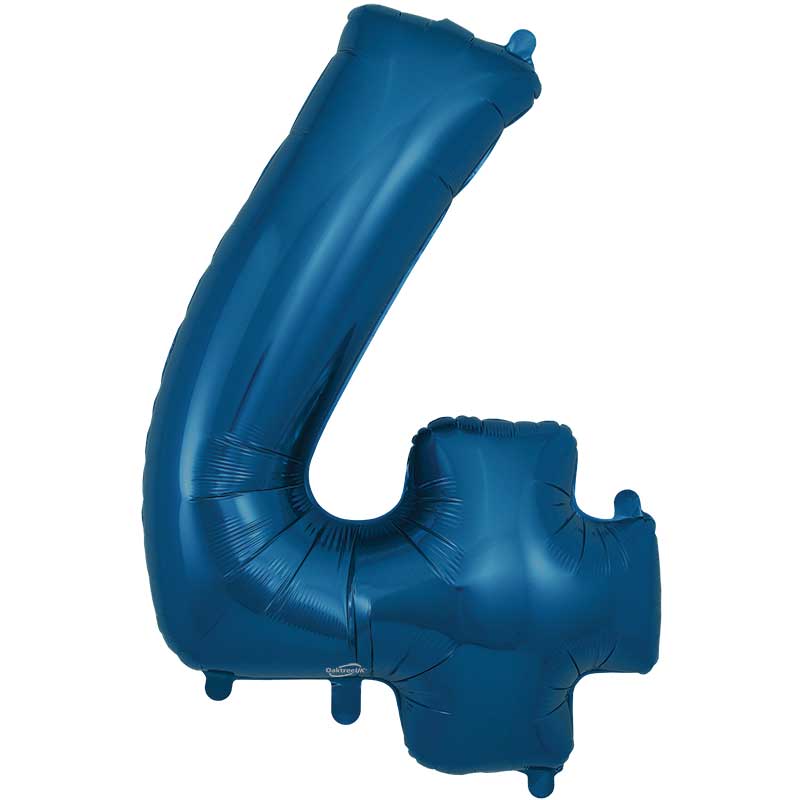 Number 4 Foil Balloon - Navy Blue 34 Inch for Birthdays Foil Balloon Number 4 Foil Balloon - Navy Blue 34 inch