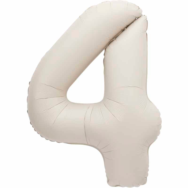 Number 4 Foil Balloon - Nude 34 Inch for Birthdays Foil Balloon Number 4 Foil Balloon - Nude 34 inch