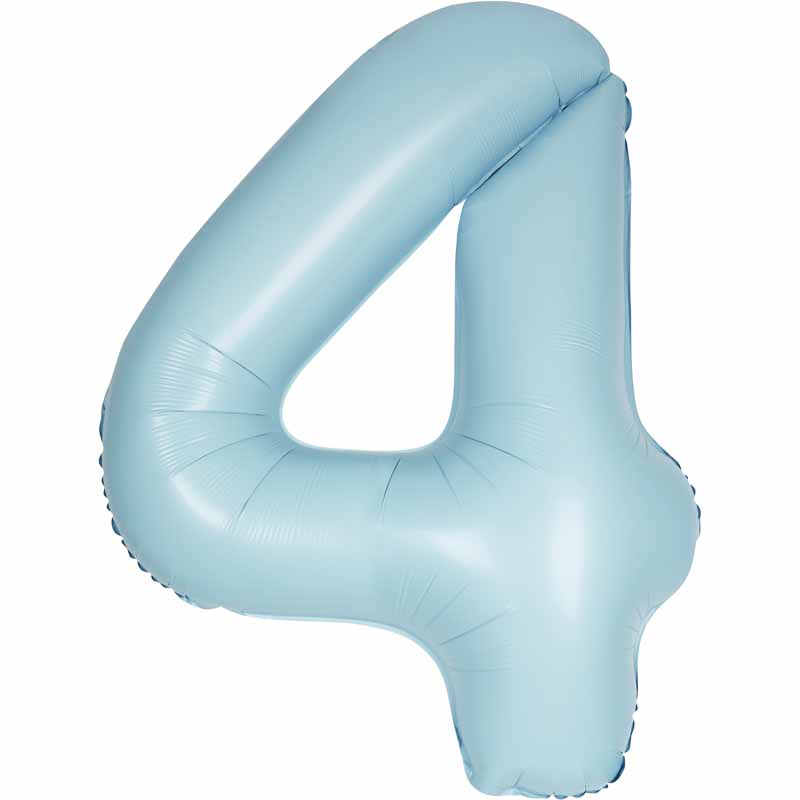 Number 4 Foil Balloon - Powder Blue 34 Inch for Birthdays Foil Balloon Number 4 Foil Balloon - Powder Blue 34 inch