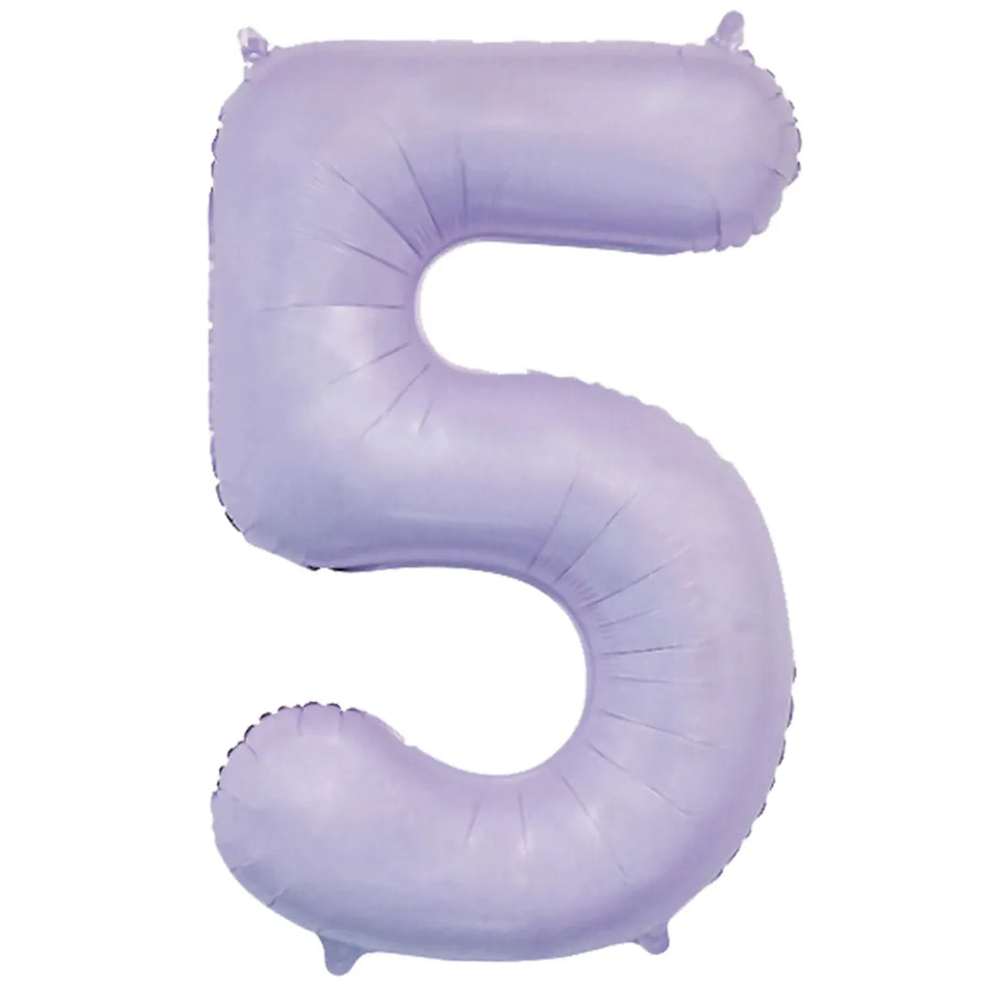 Number 5 Foil Balloon - Lilac 34 inch - Number Birthday Balloons Foil Balloon Number 5 Foil Balloon - Lilac 34 inch