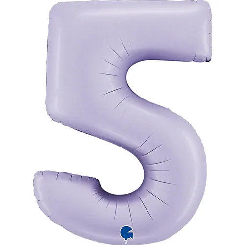 Number 5 Foil Balloon - Lilac 40 Inch for Birthdays Foil Balloon Number 5 Foil Balloon - Lilac 40 inch