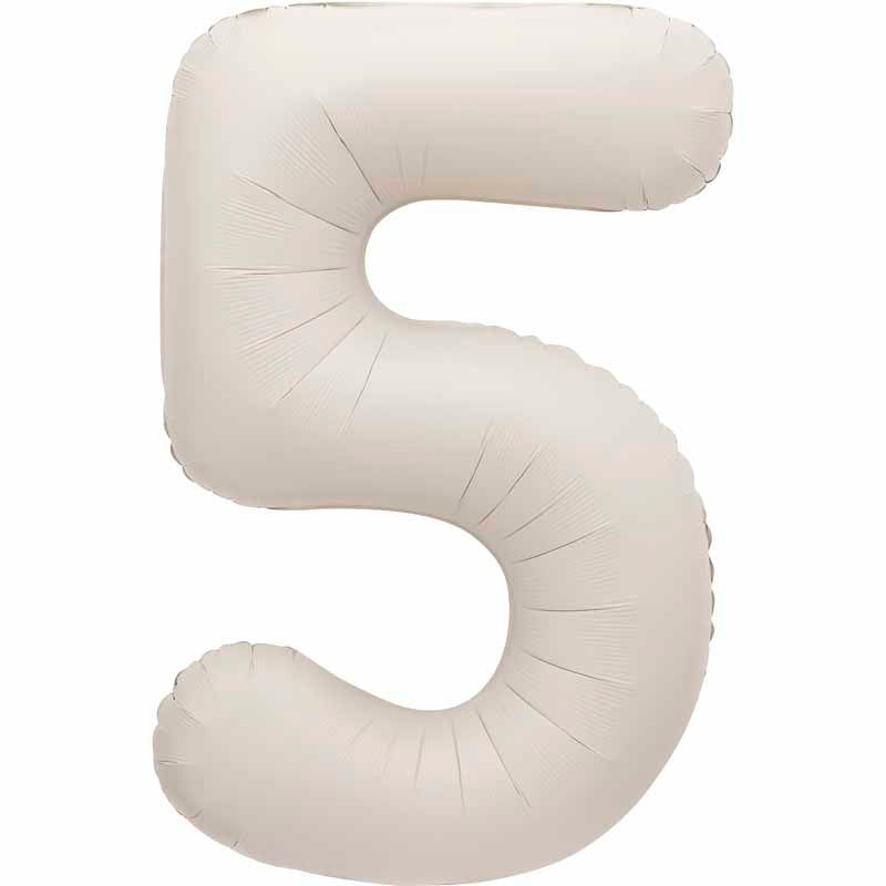 Number 5 Foil Balloon - Nude 34 Inch for Birthdays Foil Balloon Number 5 Foil Balloon - Nude 34 inch