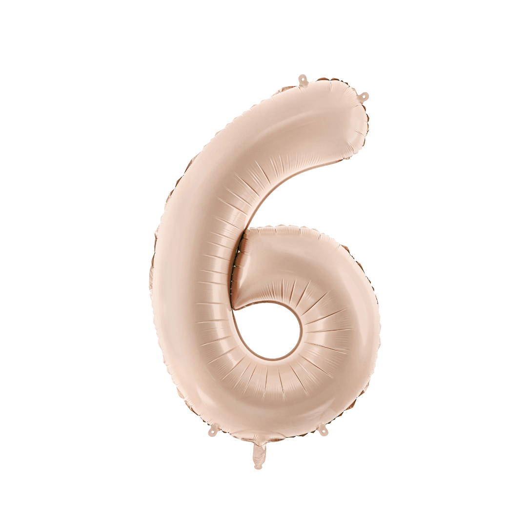 Number 6 Foil Balloon - Beige 28 inch Foil Balloon Number 6 Foil Balloon - Beige 28 inch
