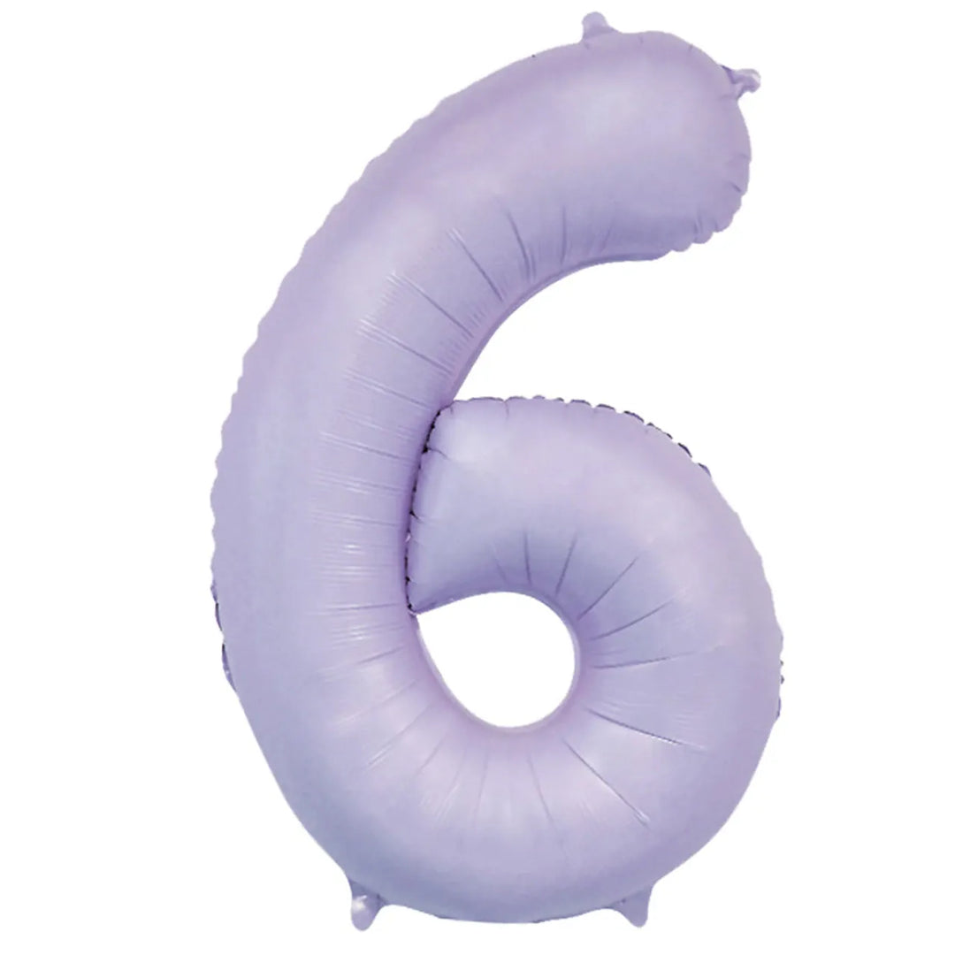Number 6 Foil Balloon - Lilac 34 inch - Number Birthday Balloons Foil Balloon Number 6 Foil Balloon - Lilac 34 inch
